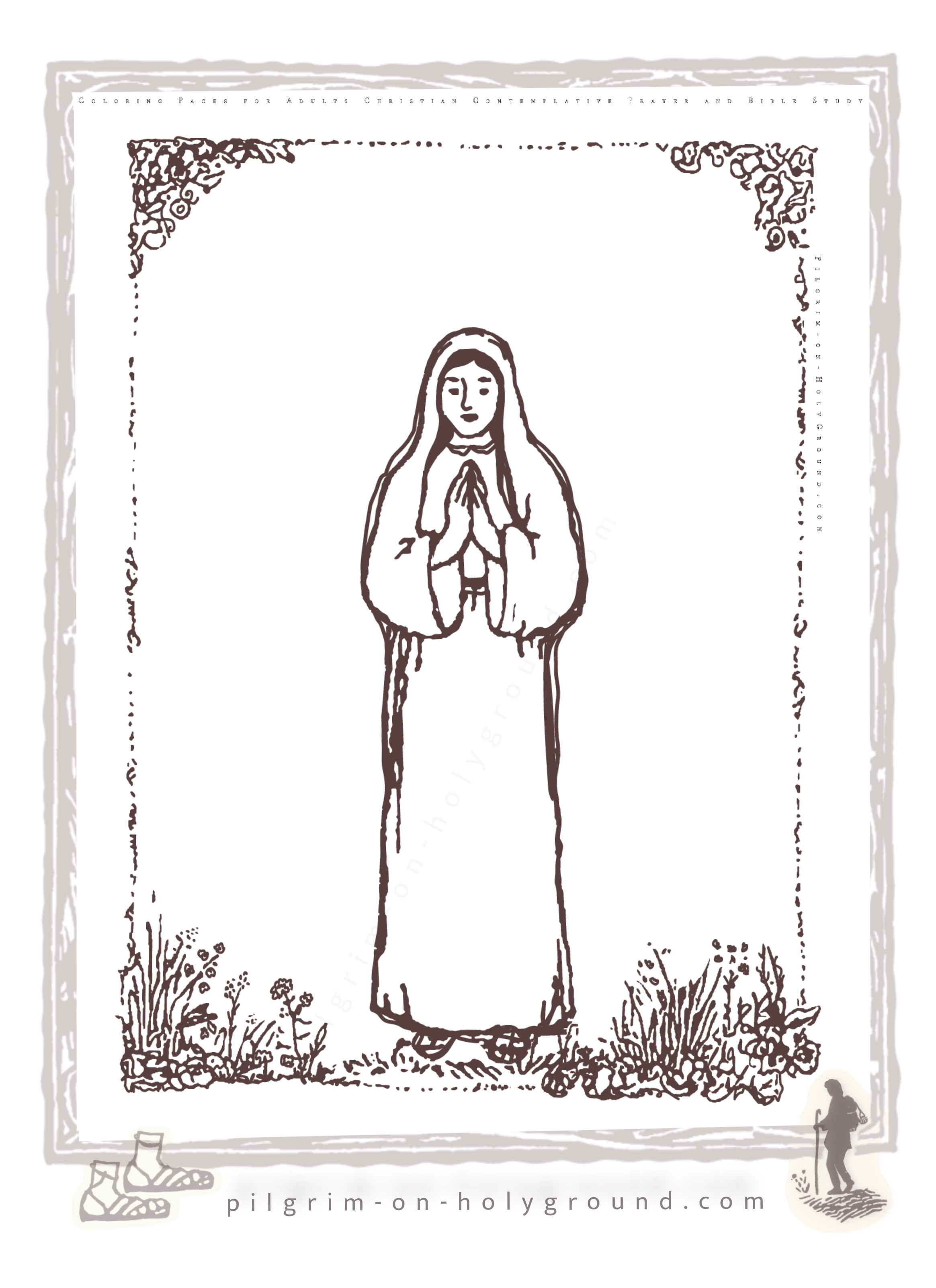 Woman in prayer , praying hands folded in prayer  picture to color 
catholic bible study for women resources