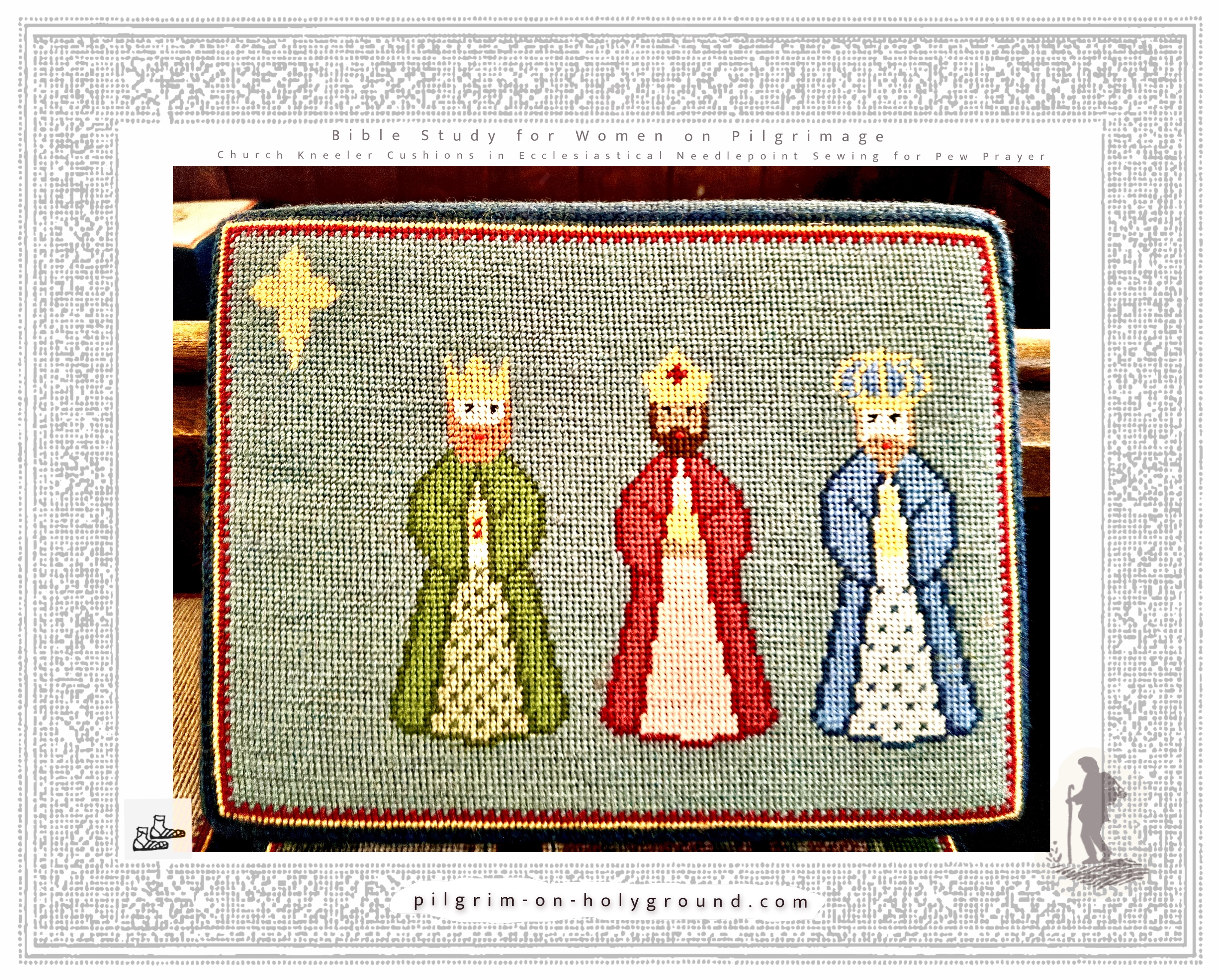 Church kneeler cushions Christian Christmas 3 kings