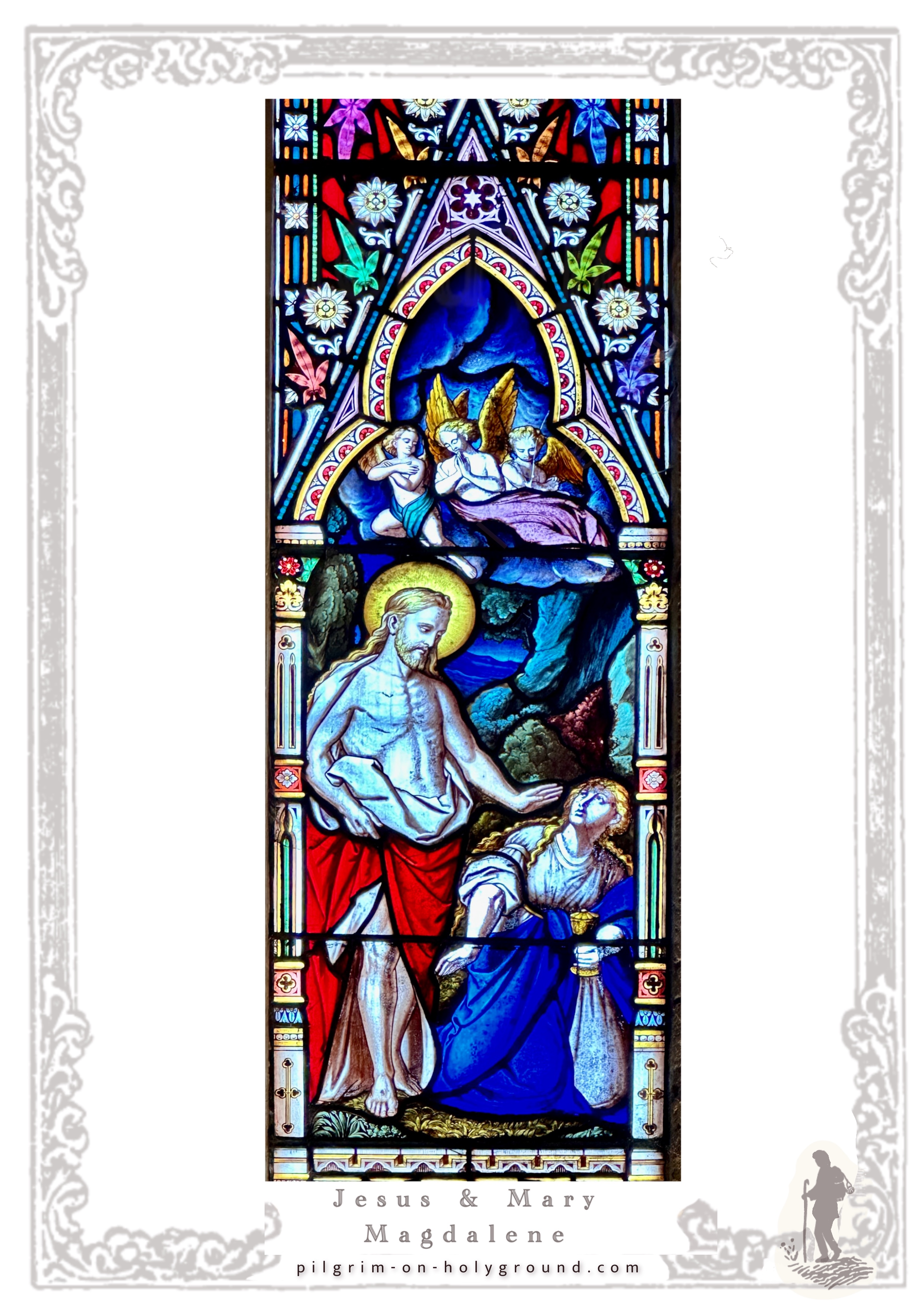 Church Stained Glass Windows Jesus and Mary Magdalene for Women’s Bible studies Visio Divina 