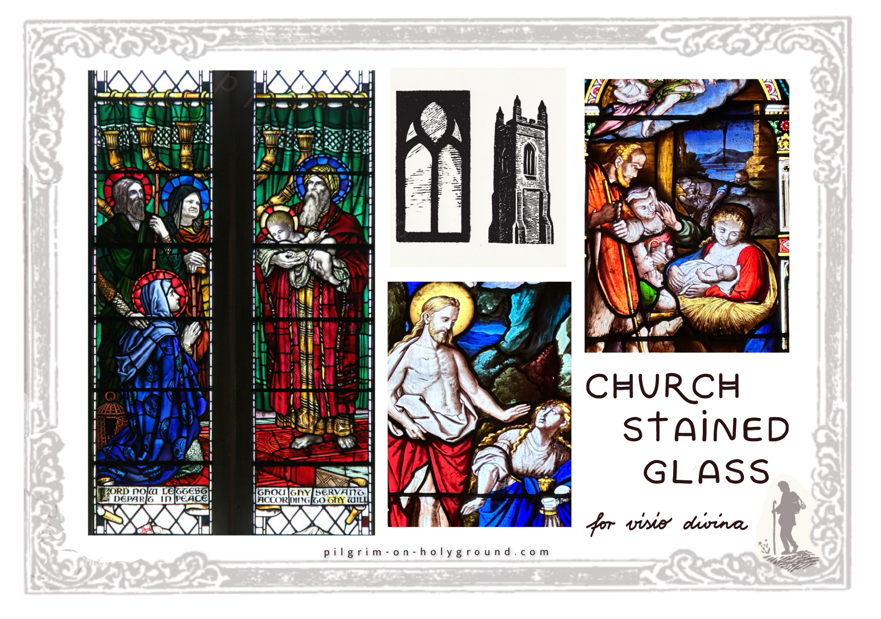 Church Stained Glass Windows for womens Bible studies at Pilgrim on Holyground