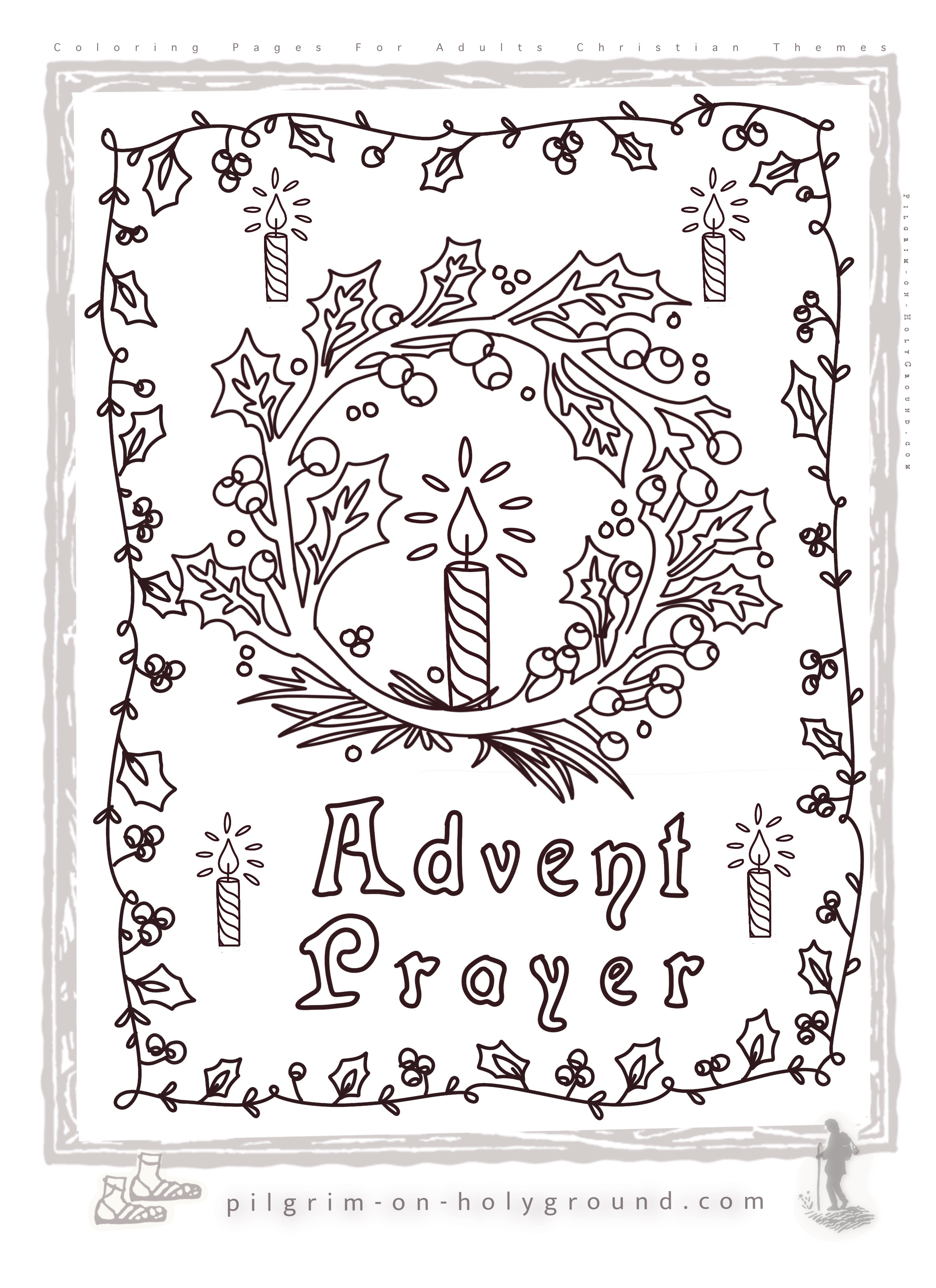 ✞ Coloring Page of Advent Wreath Prayer with Candles

2 versions of the church decor wreath with 5 advent candles , one with the advent prayer text and the Christ candle in the center