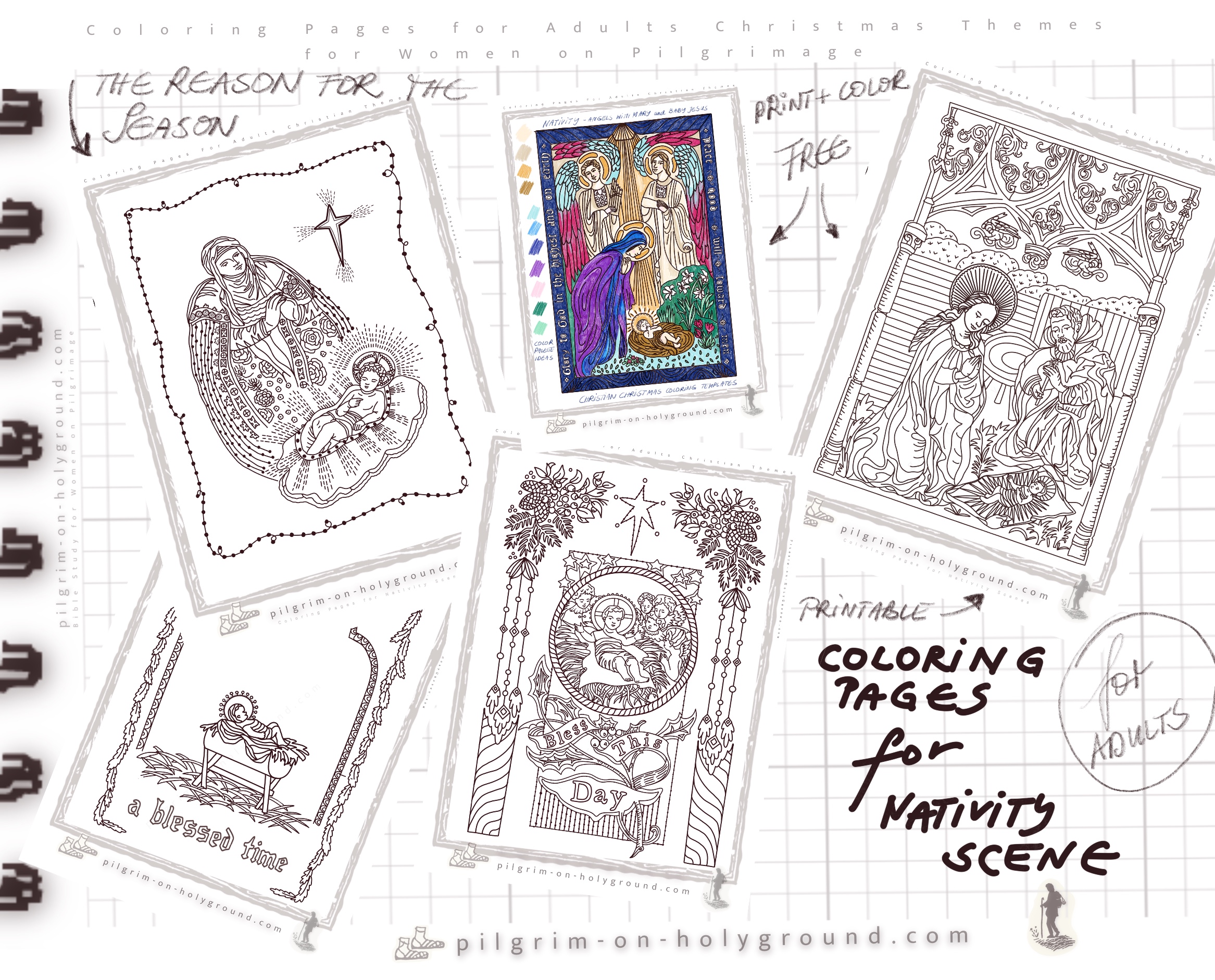 Coloring Pages for Christmas Nativity Scene for Adults at Pilgrim on HolyGround