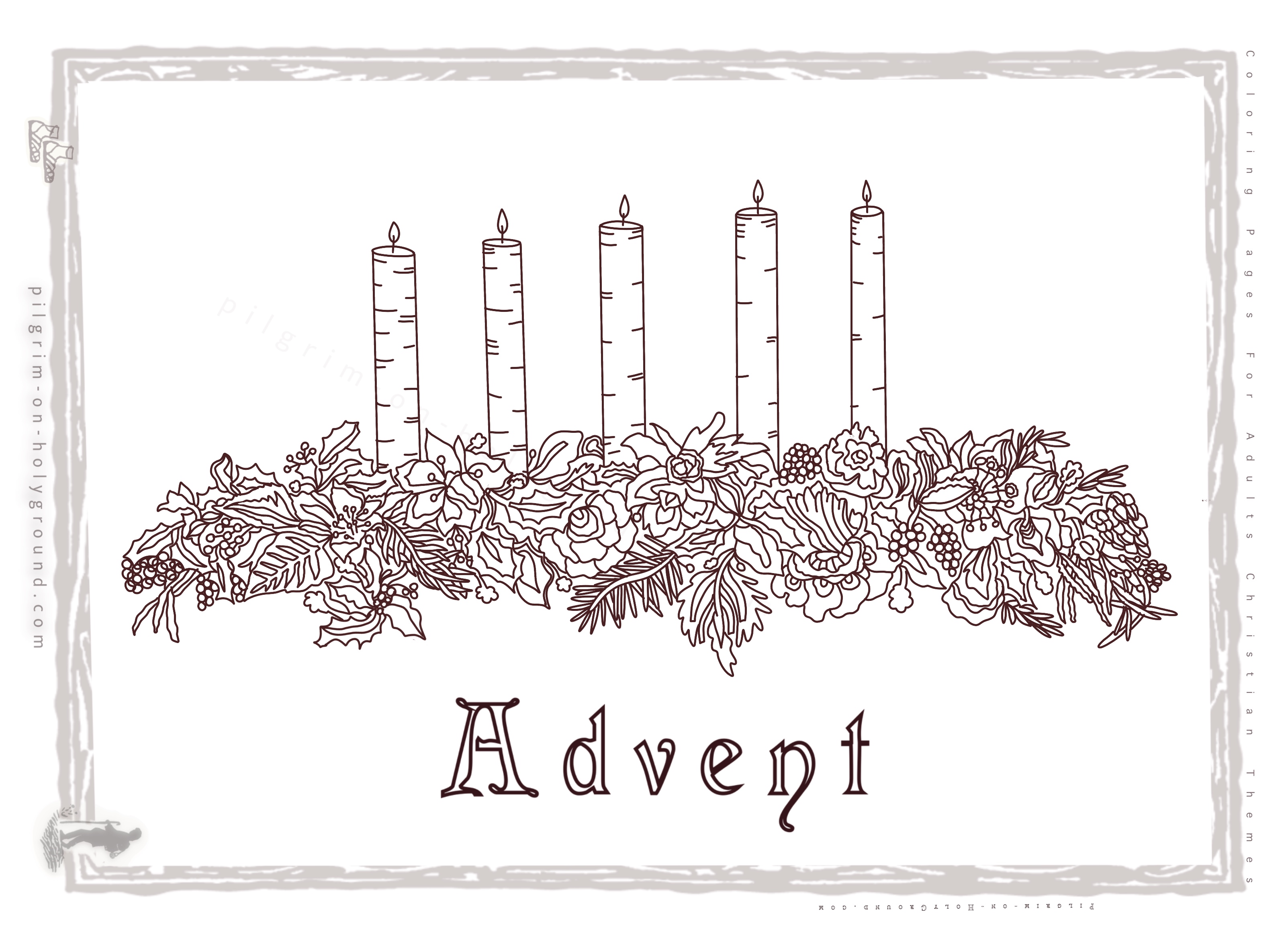 ✞ Coloring Page of Advent Wreath Church 
Cathedral Lectern Free to Download

this advent wreath was inspired by a big version