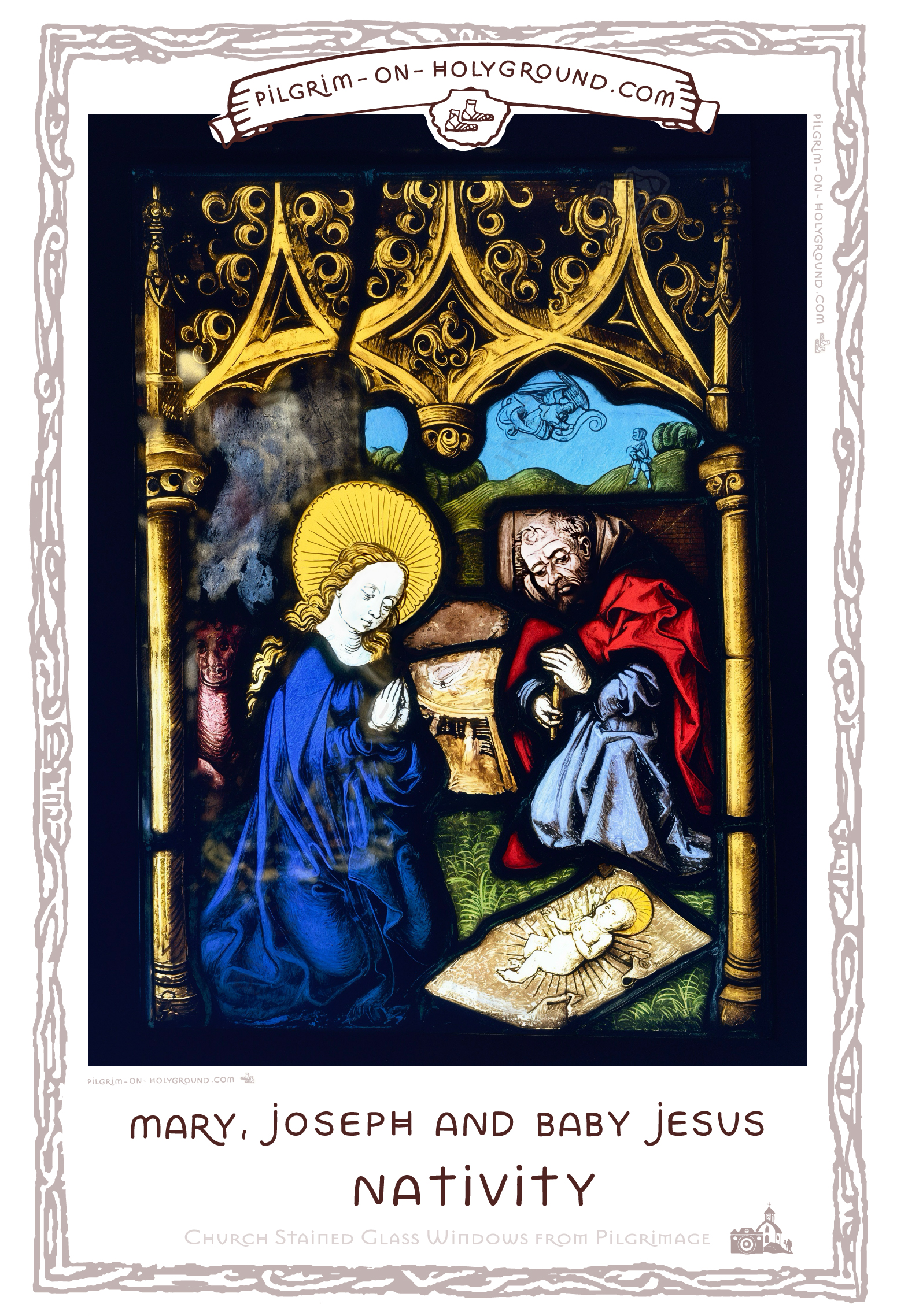 †
Holy Family Nativity
Church Stained Glass Window
Joseph Mary and Baby Jesus †
Holy Family Nativity
Church Stained Glass Window
Joseph Mary and Baby Jesus