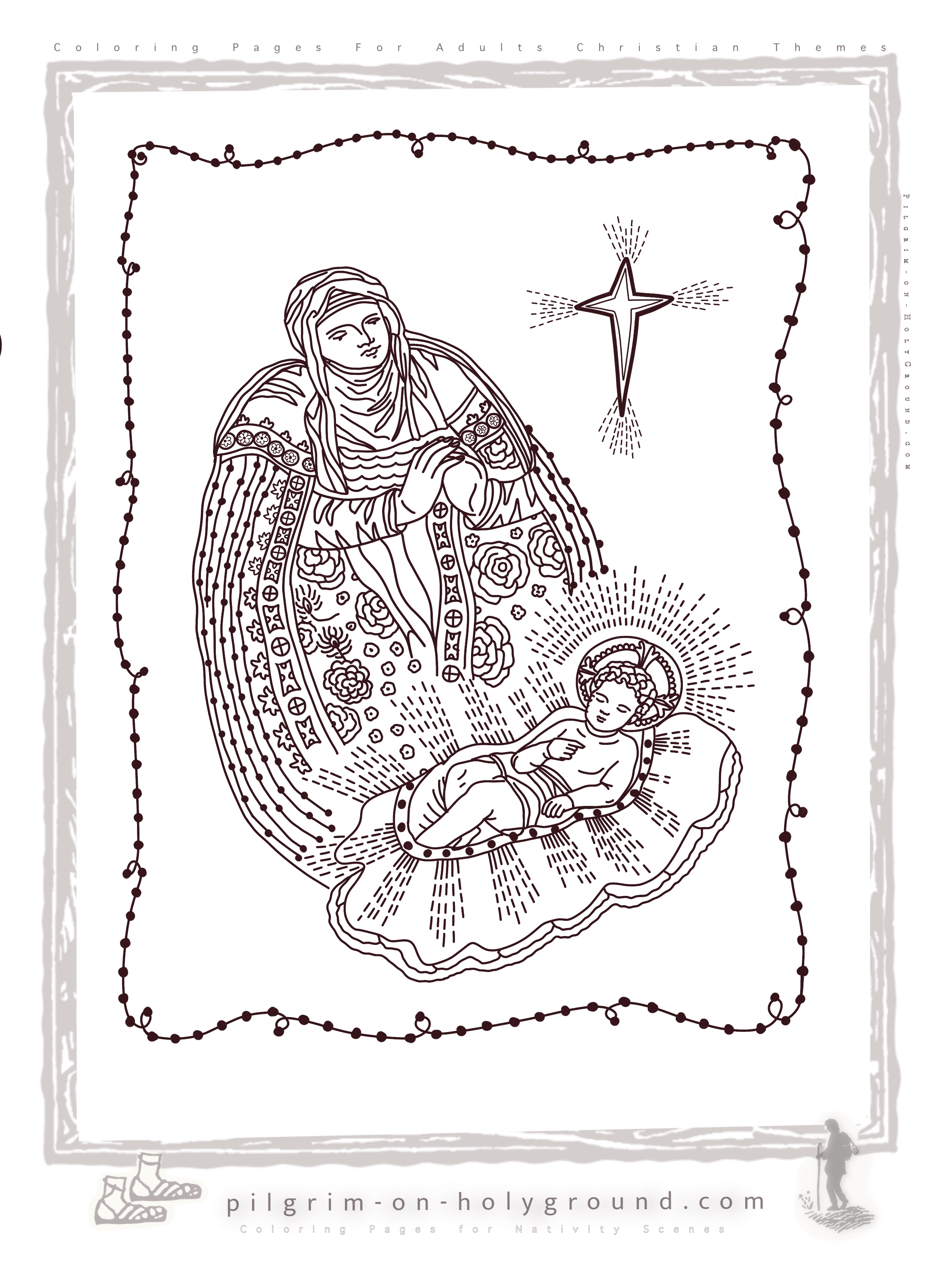 Mary Joseph and Baby Jesus Nativity Coloring Pages for Adults Jesus Nativity Coloring Pages Christian For Adults at Pilgrim on HolyGround