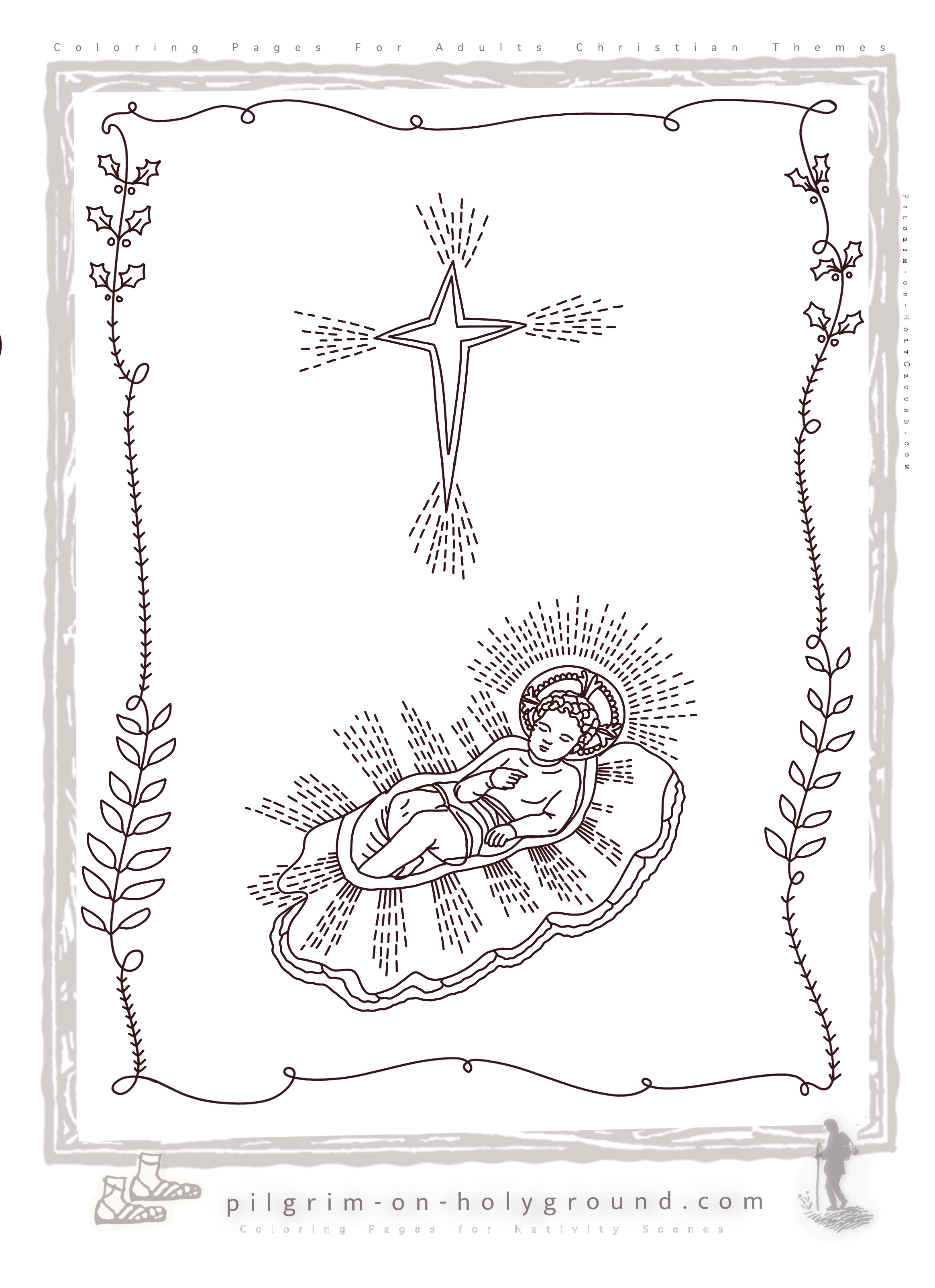 Jesus Nativity Coloring Pages for Adults Christian Art at Pilgrim on HolyGround Jesus Nativity Coloring Pages for Adults Christian Art at Pilgrim on HolyGround