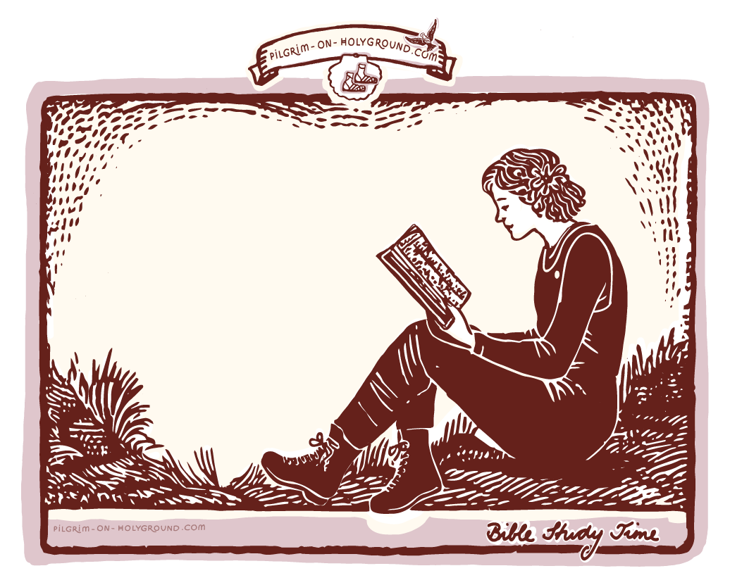 Ladies Bible Study Label for Journaling and Woman sitting ready for Ladies Bible Study clip art free label sticker bible aesthetic , Resources for Online Bible Study for Women on Pilgrimage at pilgrim on HolyGround