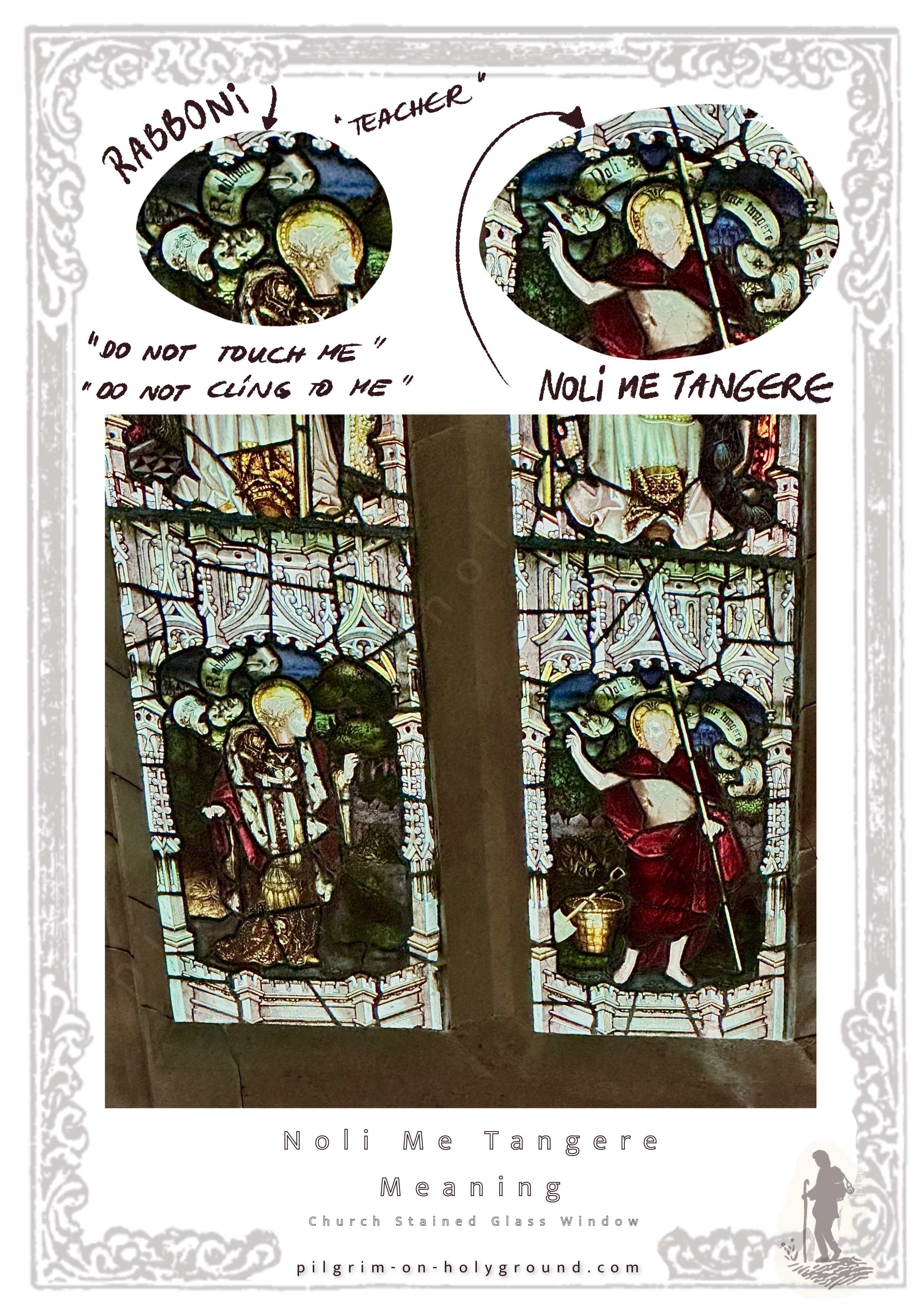 Noli Me Tangere Meaning Church Stained Glass Windows for Bible Verse John 20:17 Pilgrim on HolyGround