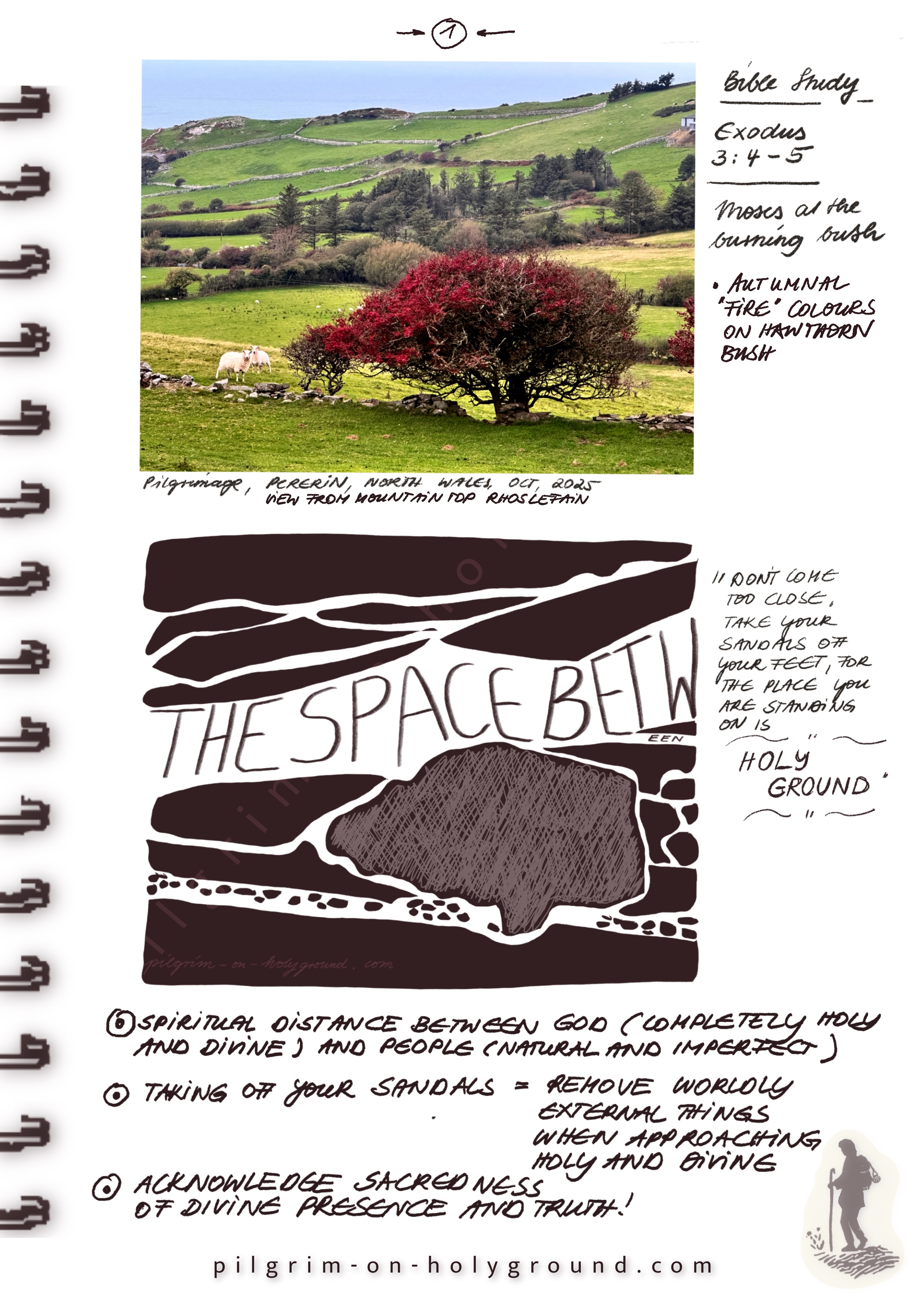 Exodus 3 Burning Bush Moses Sandals on Holy Ground Online Bible Study for Women, Bible Journaling Page