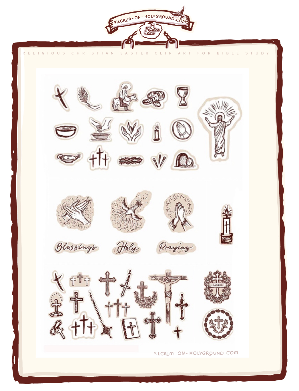 Religious Christian Easter Clip Art at Pilgrim on HolyGround for Holy Week Bible Study 