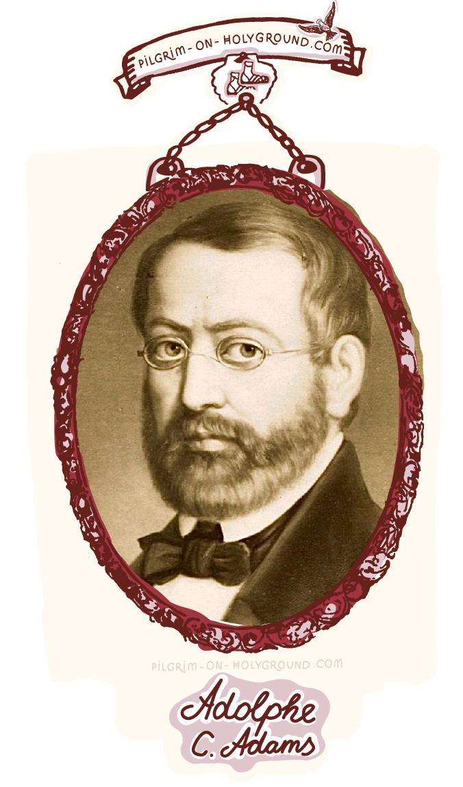 Who wrote o holy night original song ? Lyrics, words, Portrait of Composer Adolphe Adams , Placide Cappeau, John Sullivan Dwight picture, Free printable Christmas Music Song Sheet original