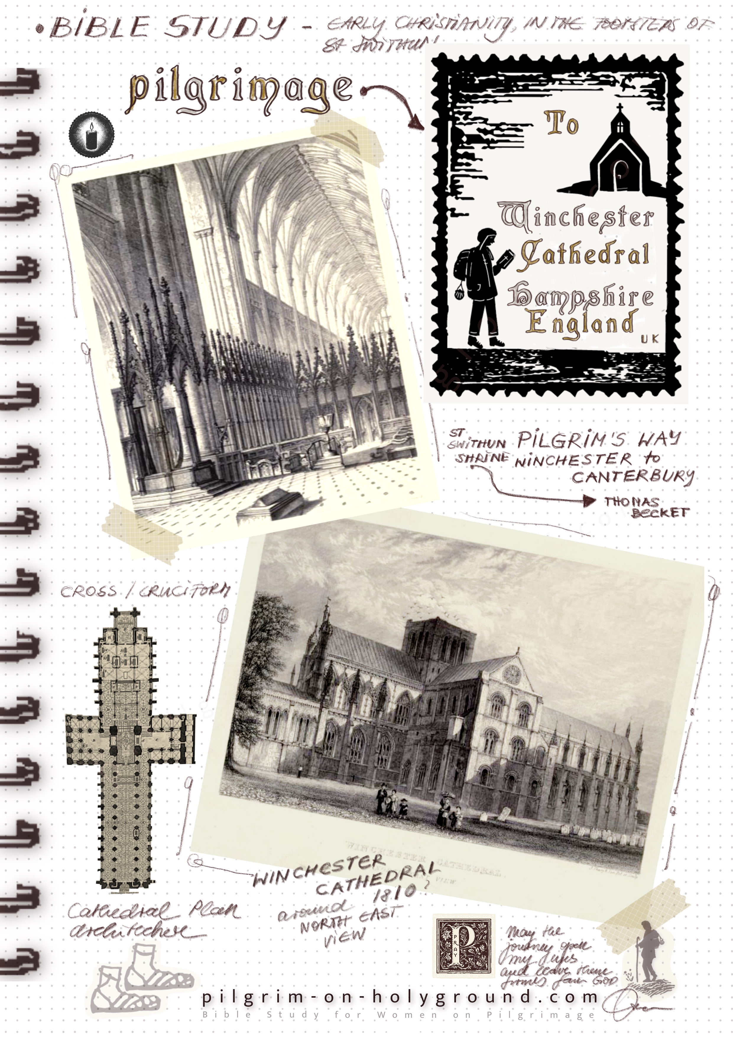 Winchester Cathedral Hampshire England United Kingdom Pilgrimage, Real Photos and Bible Journaling for Saint Swithun's Shrine Visited , What it a Pilgrimage Church