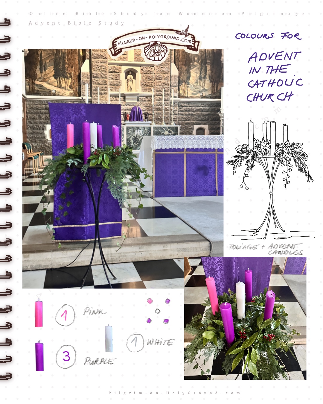 Traditional Advent in the Catholic Church Colours for Advent Wreath, Meaning of Advent Wreath Candles Symbolism, My Pilgrimage Photos from Catholic Christmas