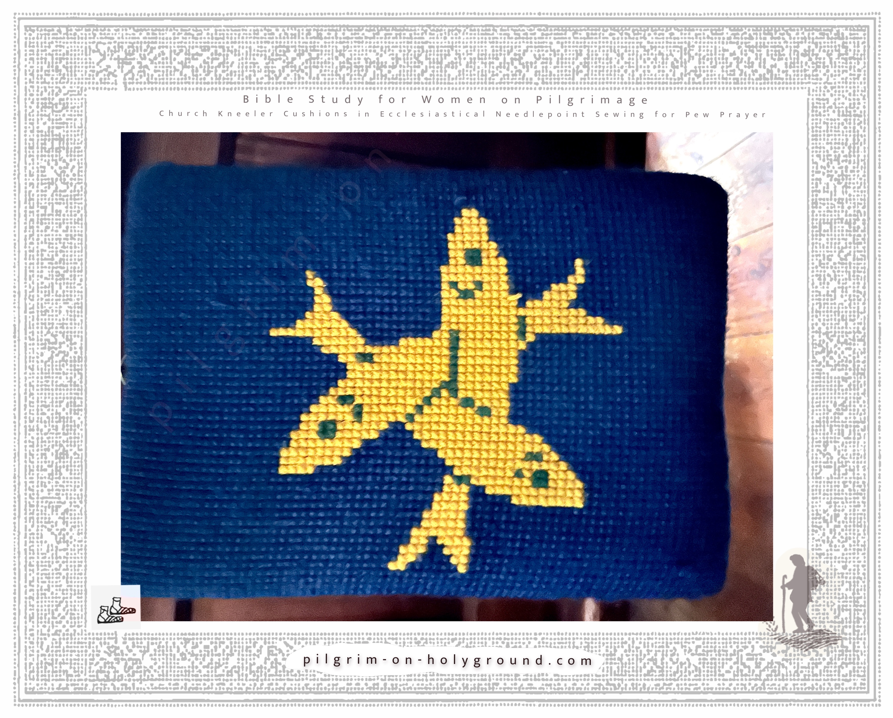 Fish symbol Christianity Church kneeler cushions fishes intertwined to the trinity symbol in christianity. 
The Holy Trinity:
Three fish joined together visually represent the unity of Father, Son, and Holy Spirit